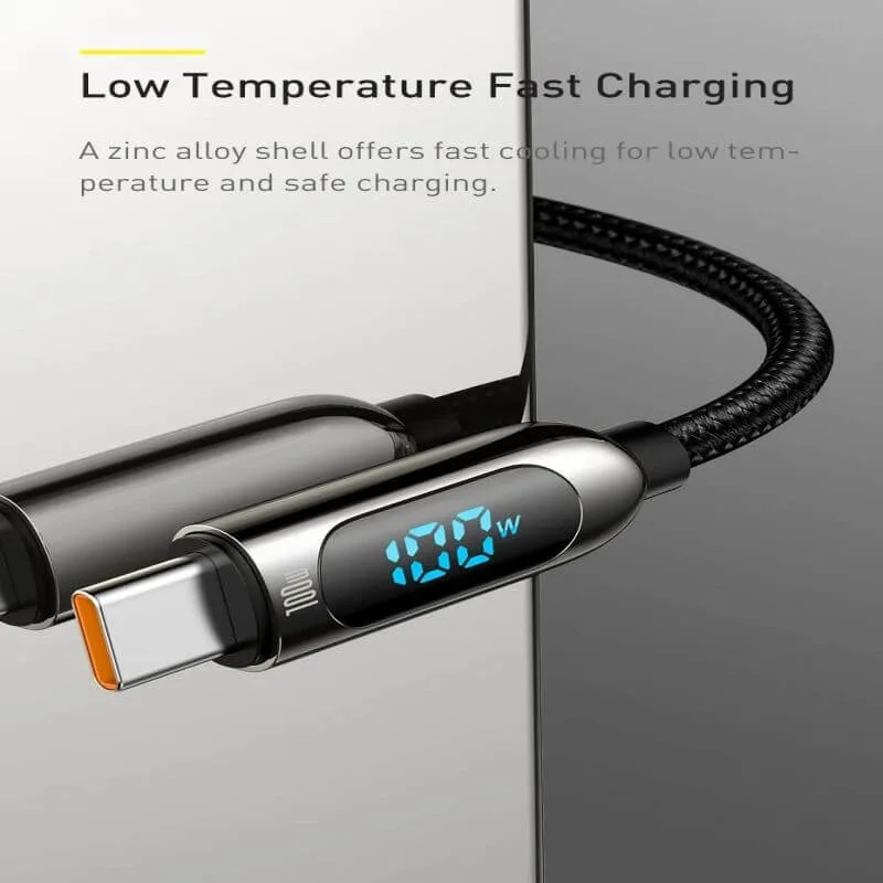 Câble Type-C vers Type-C 8-Pin : Charge rapide, affichage LED et transfert de données pour iPhone 15.