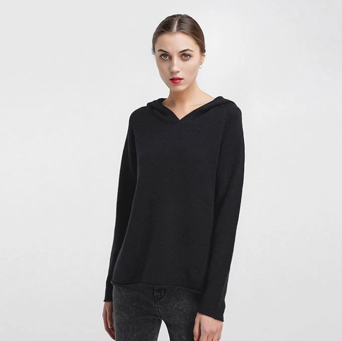 Women's Wool Cashmere Luxe Hoodie Sweatshirts in Fashion for Ladies Leisure Beauty