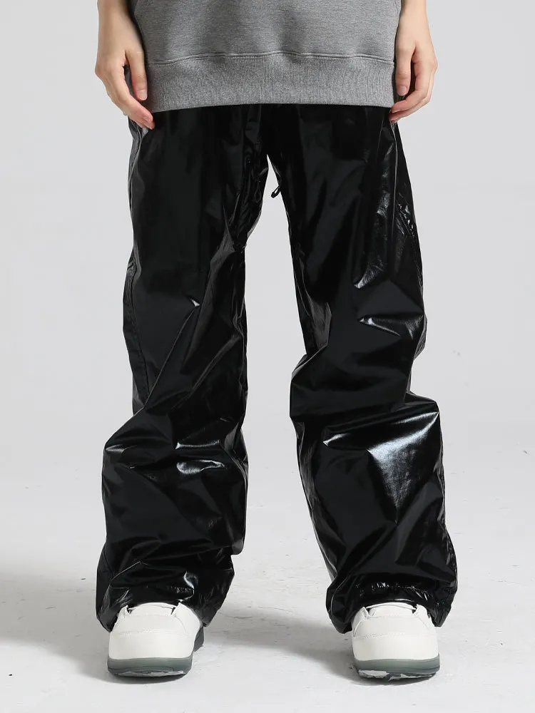 Hiworld Women's Waterproof Windproof Breathable Warm Ultra-Light Fashion Silver Dazzling Ski Pants