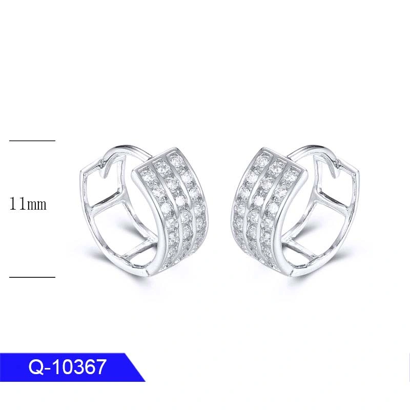 New Design Fashion Jewelry 925 Sterling Silver Hoop Stud Heart Earrings