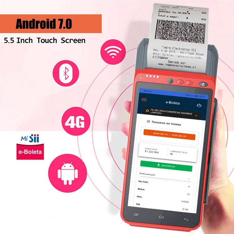 5.5 Inch Points De Vente Touch Small Android 7.0 Cash POS Terminal Hcc-Z100