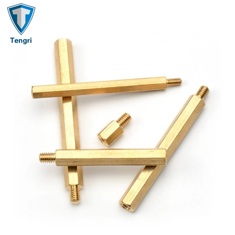 Torno CNC de latón de alta calidad el perno prisionero hexagonal tornillos separadores separadores masculino femenino adaptadores de rosca de tornillo hexagonal separadores