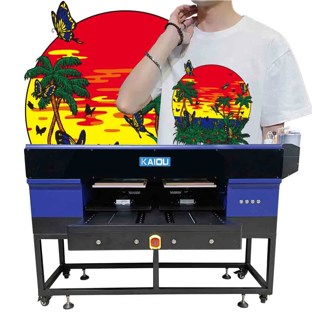 Kaiou Wholesale/Supplier Model Double Station Three I3200 DTG Cotton Printing Inkjet Printer DTG Tshirt Printing Machine