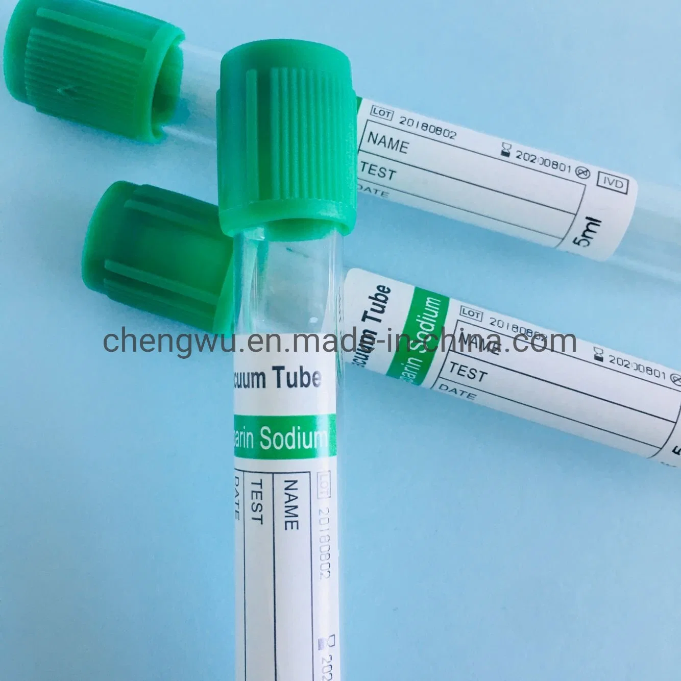 Medical Green vacuum Micro Blood Collection Lithium Sodium Heparin Tube