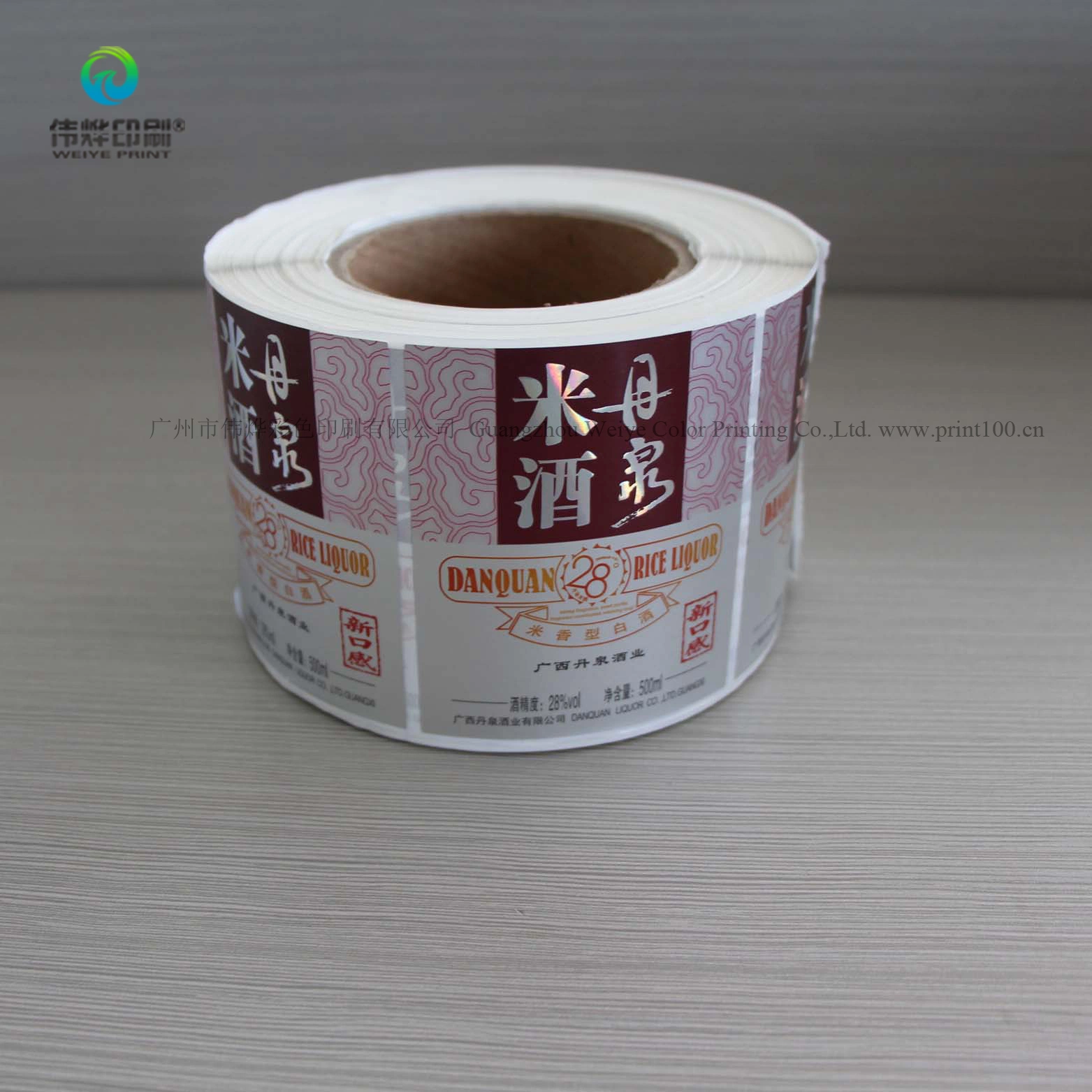 Paper PVC Roll Stickers for Beverage Bottle