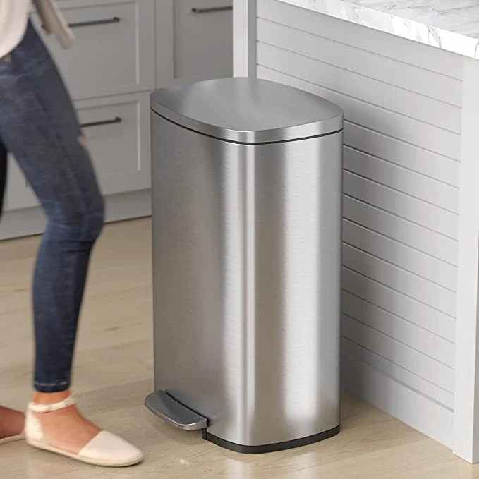 Stainless Steel Garbage Bin with Foot Pedal