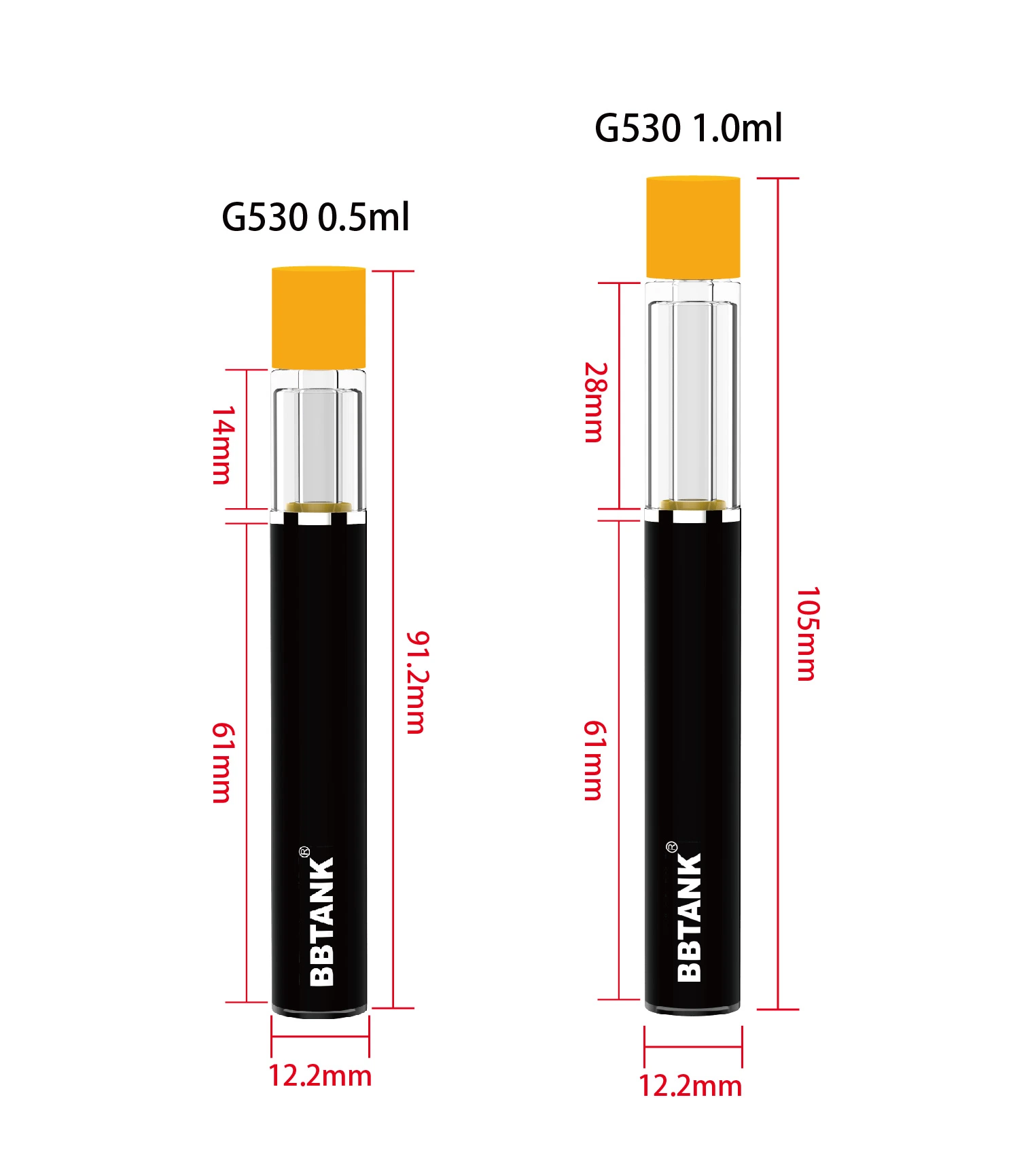 Bbtank All Glass Vaporizer 510 Thread Cartridge Thick Oil Vape Pen