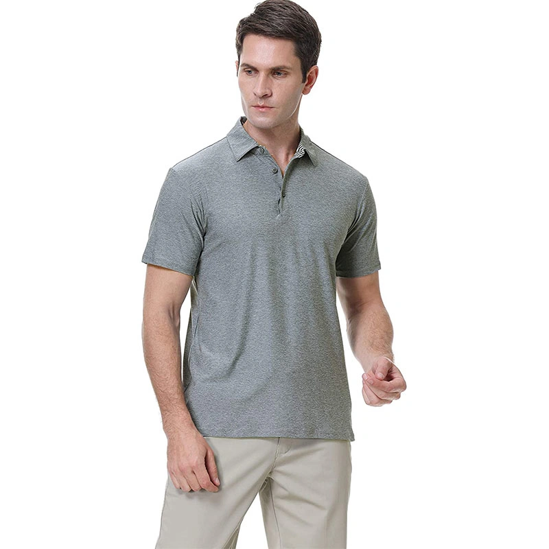 5% off Men's Short Sleeve Polo Golf Shirts 3-Button Moisture Wicking Athletic T-Shirts Casual Collared Shirt
