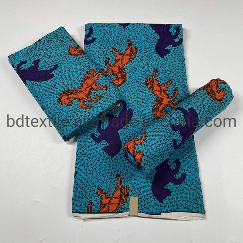 Günstige Polyester Baumwolle African Wax bedruckte Stoff für Kleid / Handtaschen