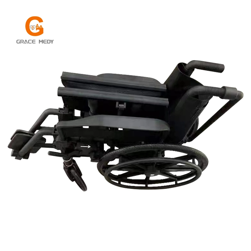 All Plastic Hospital Medical Elderly Patient Folding Non-Magnetic Room Wheelchair