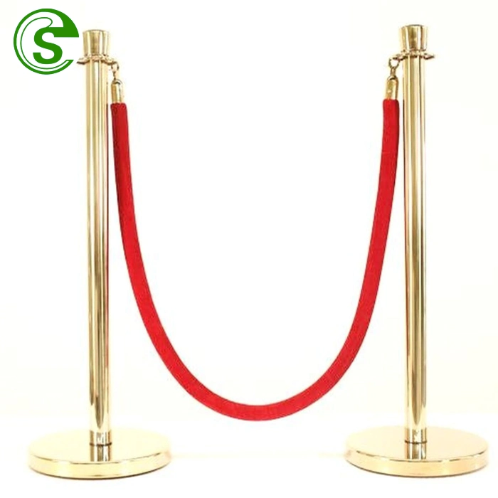 Golden Queue Barrier Post with Carpet Velvet Rope Barrier Stanchion Best Price