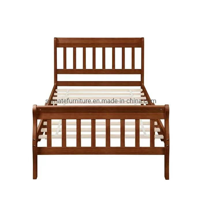 Factory Bedroom Bed Supplier Durable Full Size Solid Wood Single/Double/King/Queen Bed Frame with Wooden Bed Base