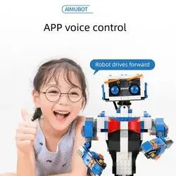 Ensemble de blocs de construction de robot télécommandé éducatif intelligent en brique pour enfants jouets.