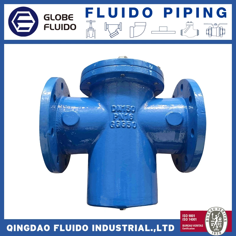 Cast Iron Water Foot Valve Block Bottom Valve Pn16 with Blue Paint