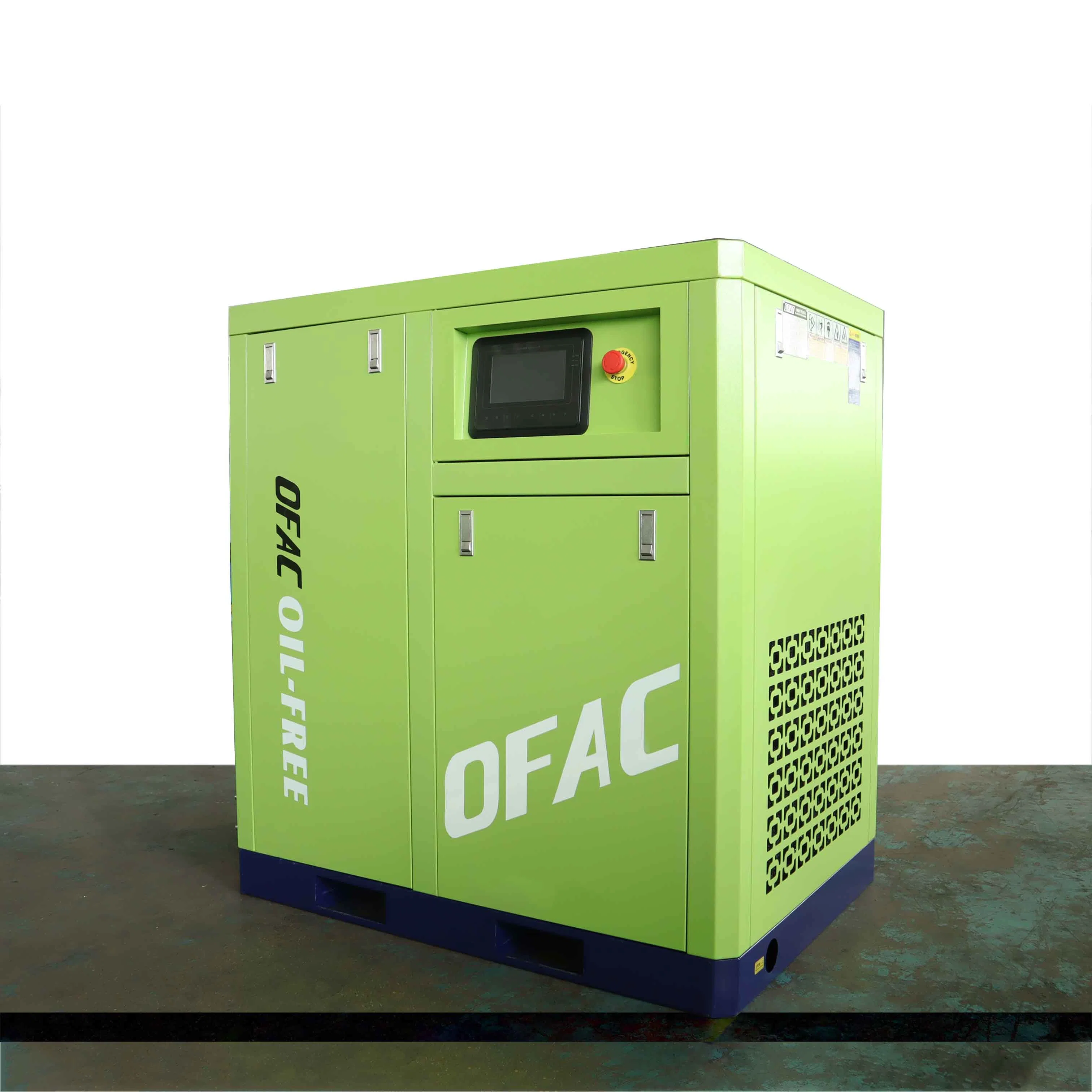 Dry Oil Free Air Compresores Low Noise 8 Bar Rotary Screw Industrial Oil Free Air Compressors