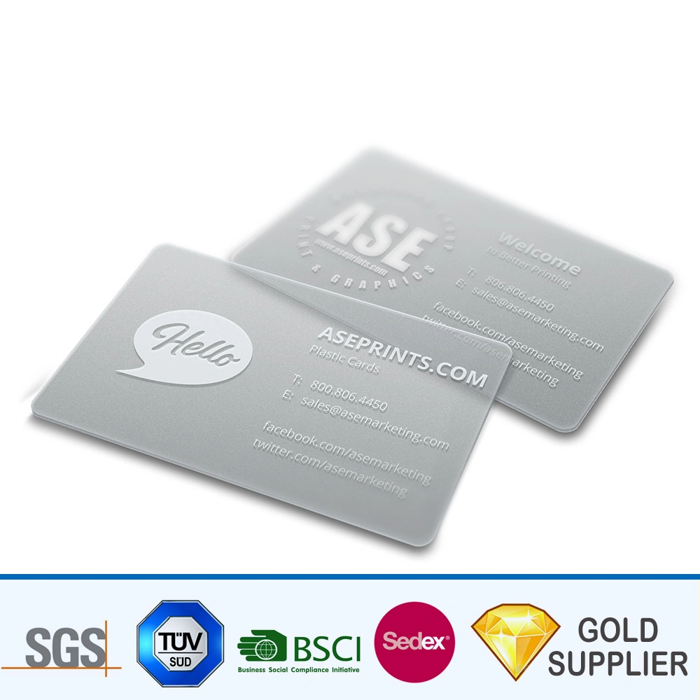 High quality/High cost performance Custom Blank Embossing Logo Full Color Printing Plastic Membership Card Transparent PVC Business ID Card for Promotion Gift