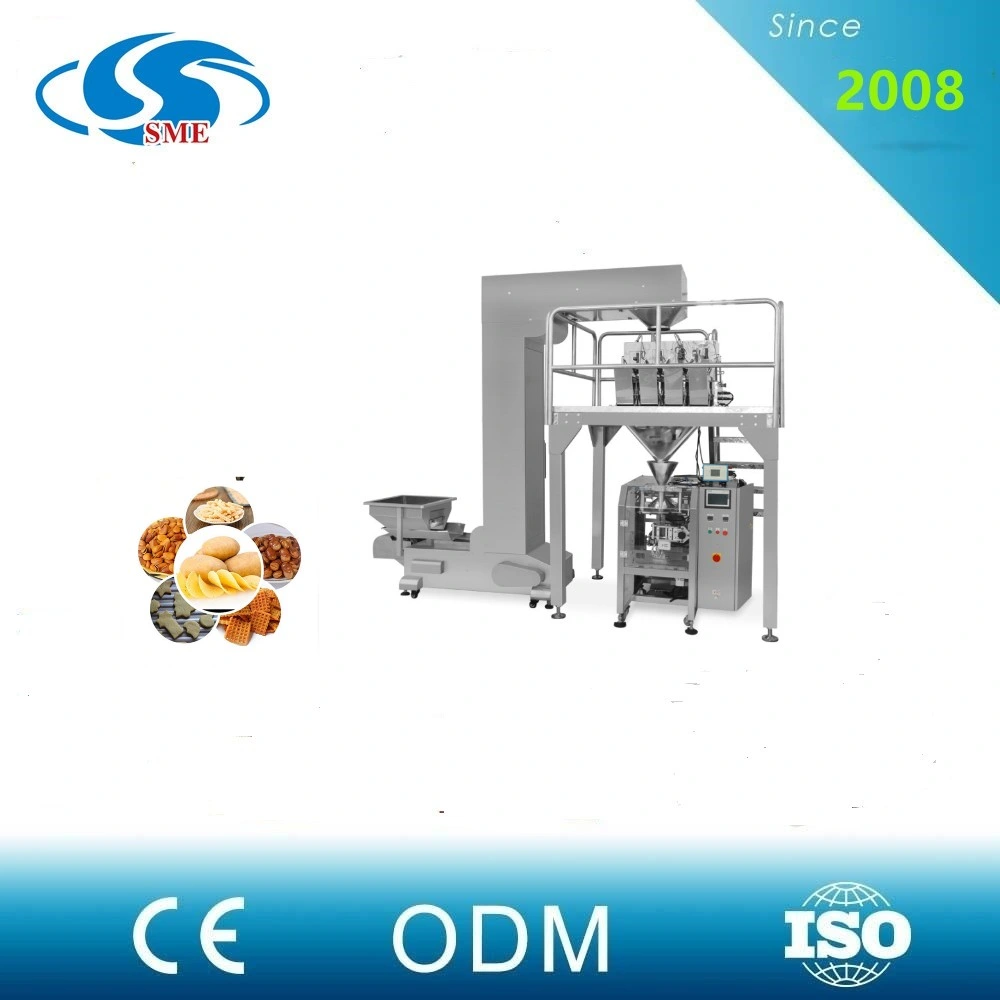 Vffs Vertical Form Fill Seal Small Sachet Plastic Bag Tipping Bucket Automatic Granule Packing Machine with Manual Feeding for Sesame Balls/Screws/Nuts