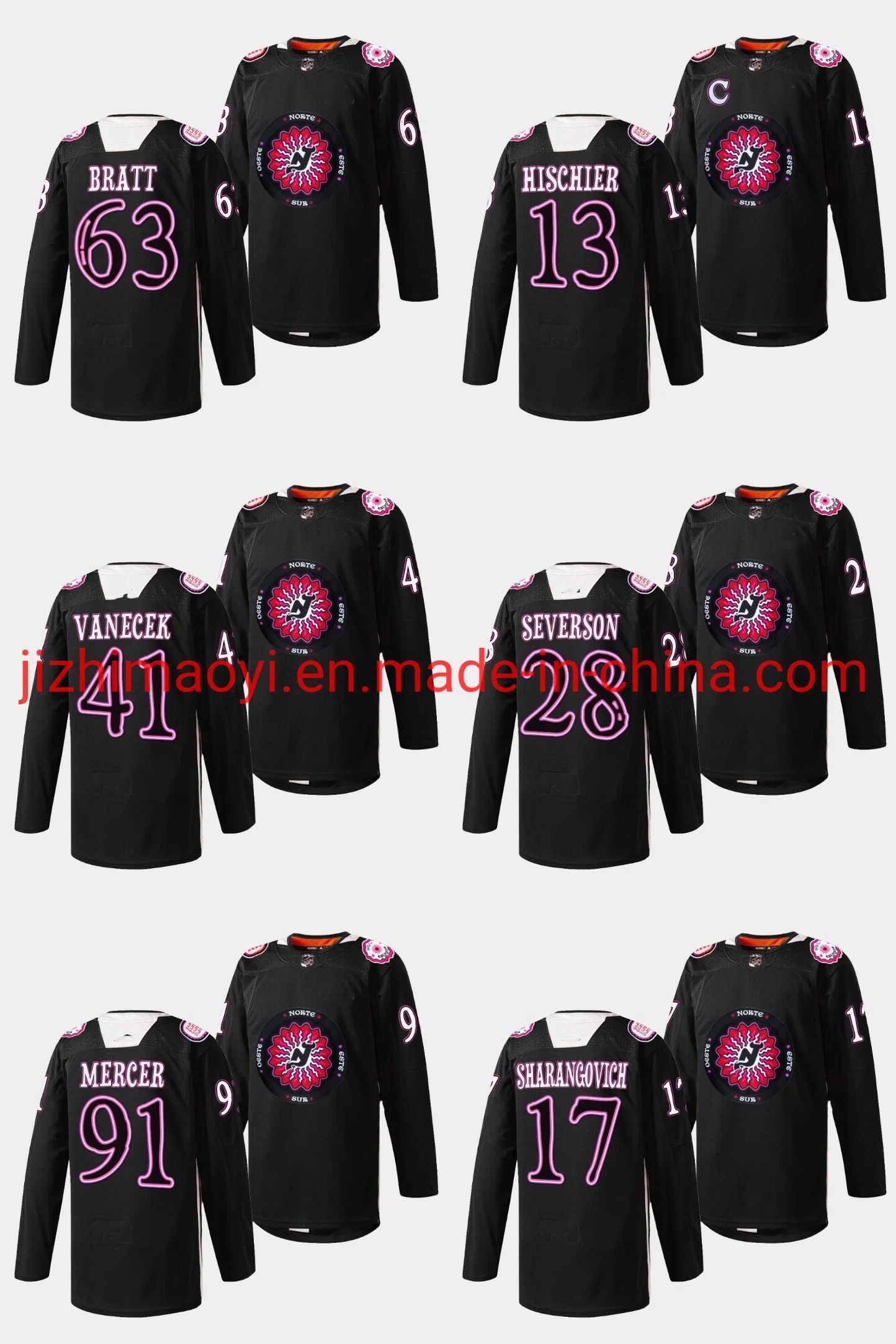 Wholesale New Jersey Devils 2022 Hispanic Heritage Night Black Warmup Jersey Men's Hockey N-Hl Team