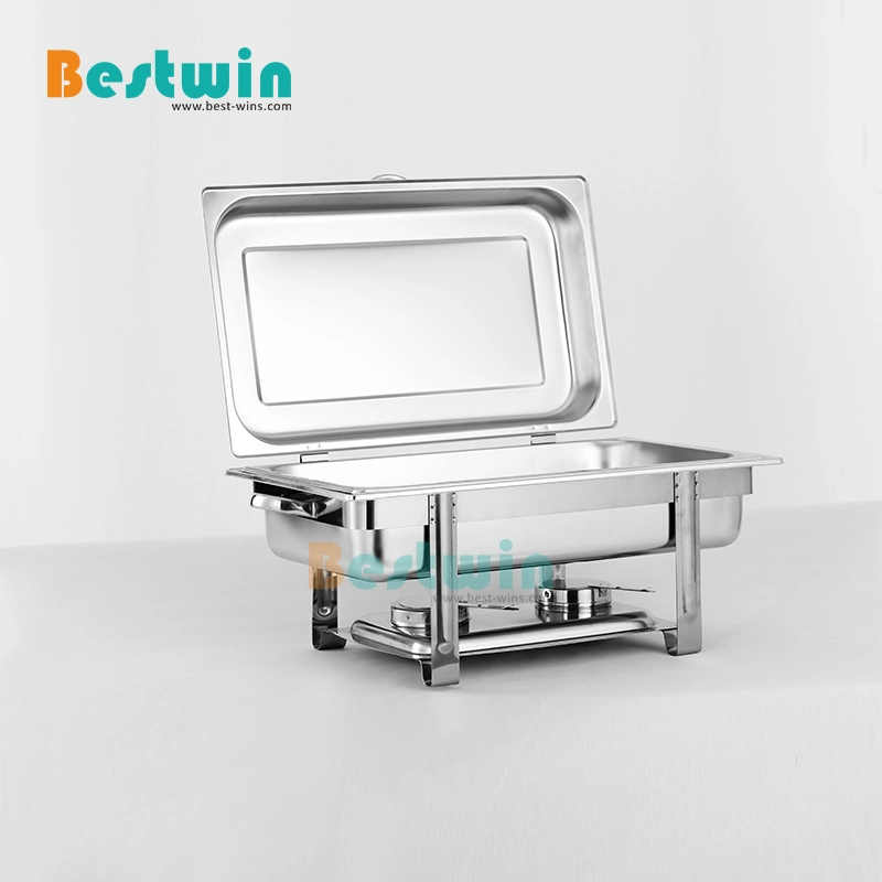 Jq833 Full Size Food Warmer Stainless Steel Catering Chafing Dish with Hinged Lid