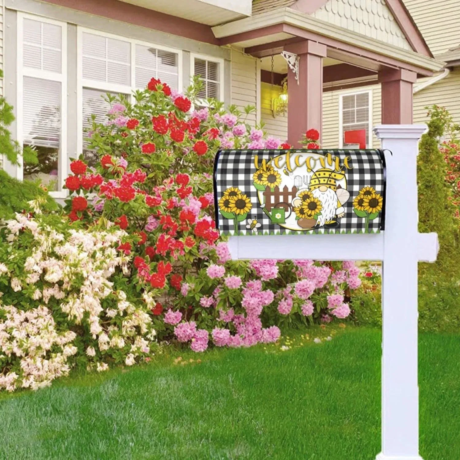 Sunflower Flag Cool Mailbox Covers Magnetic Letter Post Box Cover Mail Wraps Garden Decorations