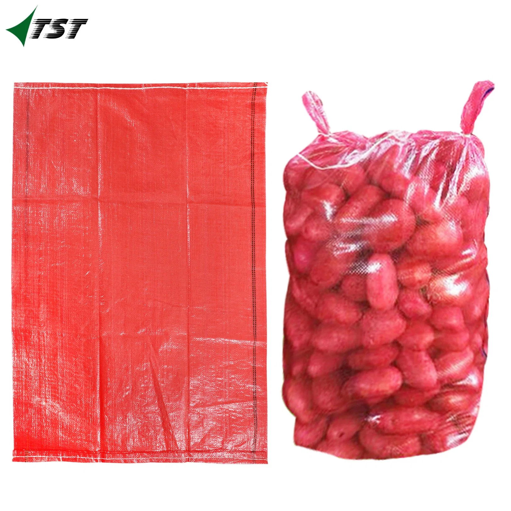 Factory Direct Sale Customized Transparent Potato Bag with Drawing Rope