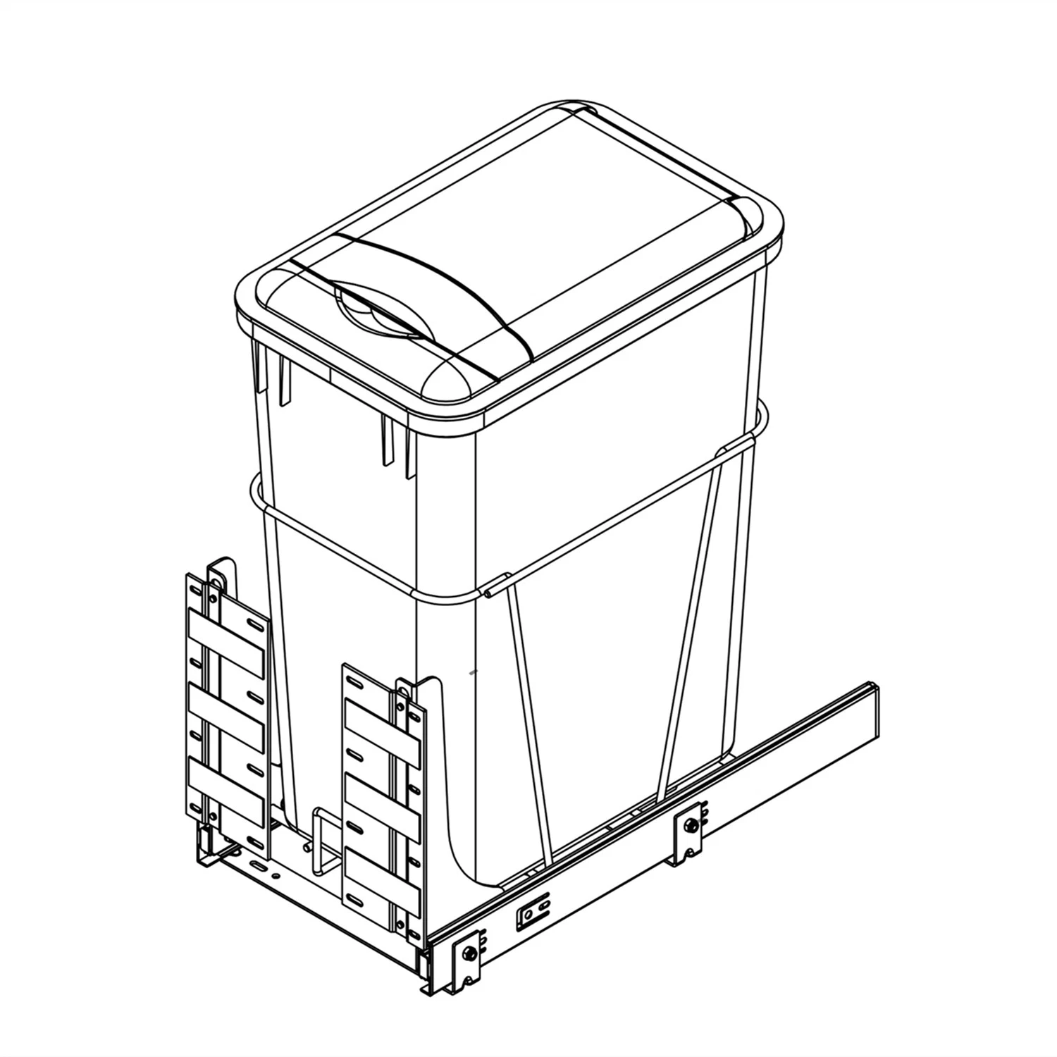 35 litres Revêtement de peinture blanche unique fermeture douce des armoires de cuisine en vertu de la pendaison sortez Porte monté Wastebin (CLG012A-35L) (CLG012B-35L)