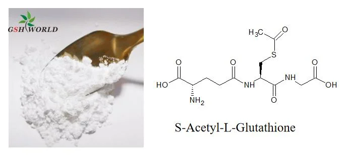 Entrega rápida de glutatión en polvo blanqueador de piel de un 99% Acetil suplementos de glutatión