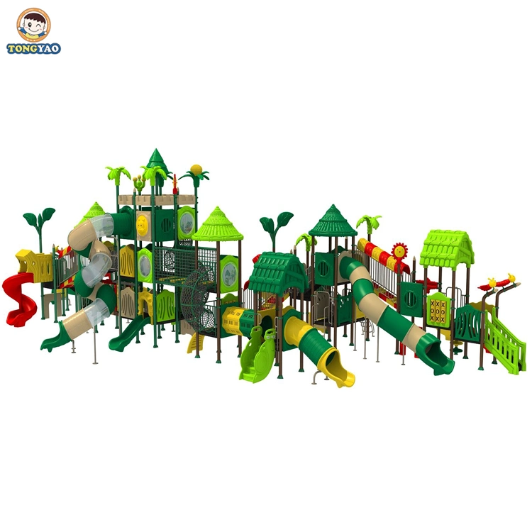 Commercial Plastic Toy Amusement Park Rainbow Slide Swing Outdoor Playground