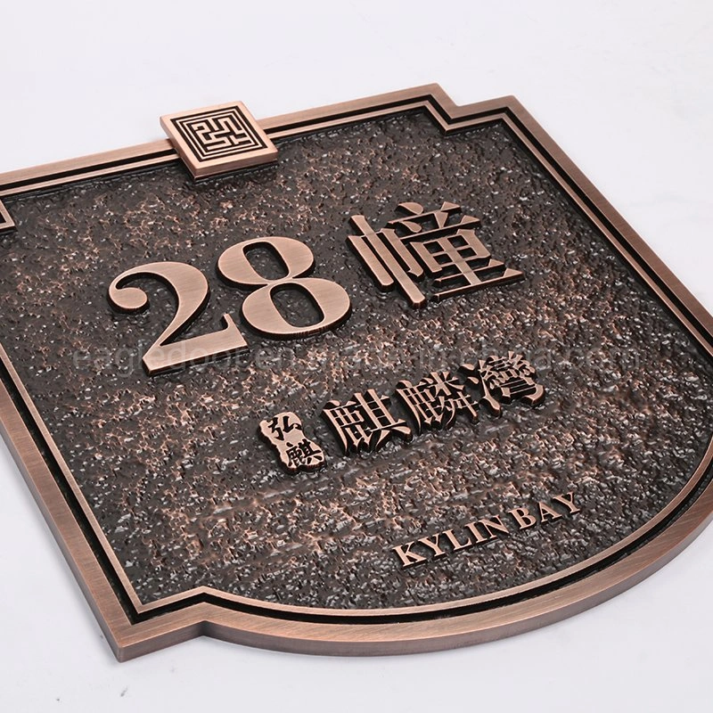 Custom Aluminum Street Estate Wall Bronze Entry Address House Numbers Metal Plaques for Your Home