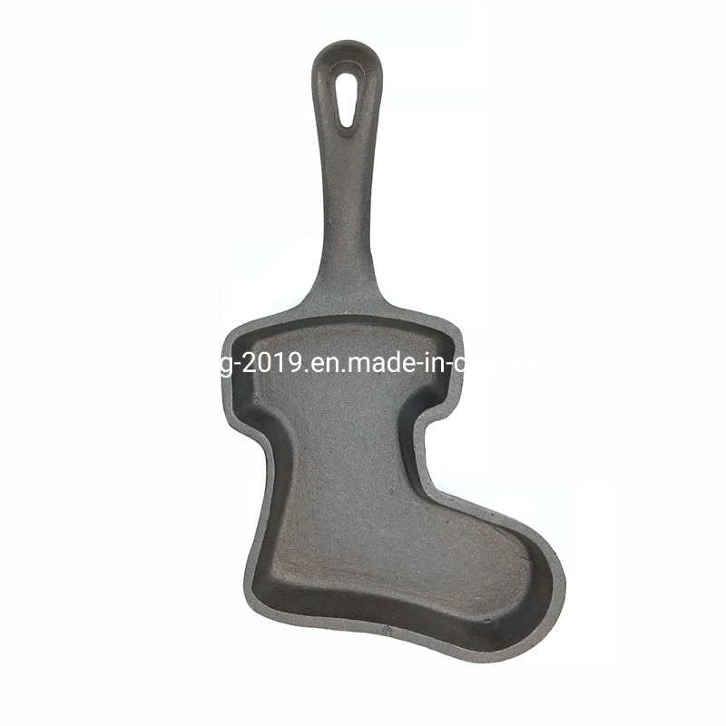 Kitchen Cooking Pre-Seasoned Cast Iron Mini Boots Shaped Fry Pan for Home Kitchen Use