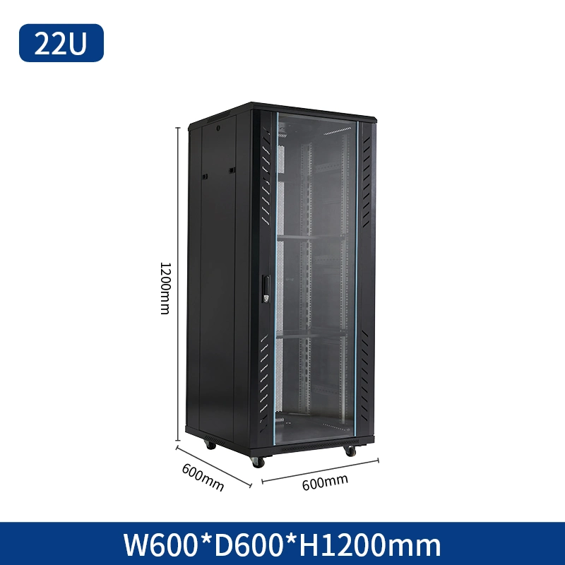 La fábrica China de 42 u 19 pulgadas 800x800mm 1,2 mm de SPCC Rodillo frío de la puerta de malla de acero puerta de cristal armario de la red del servidor de datos