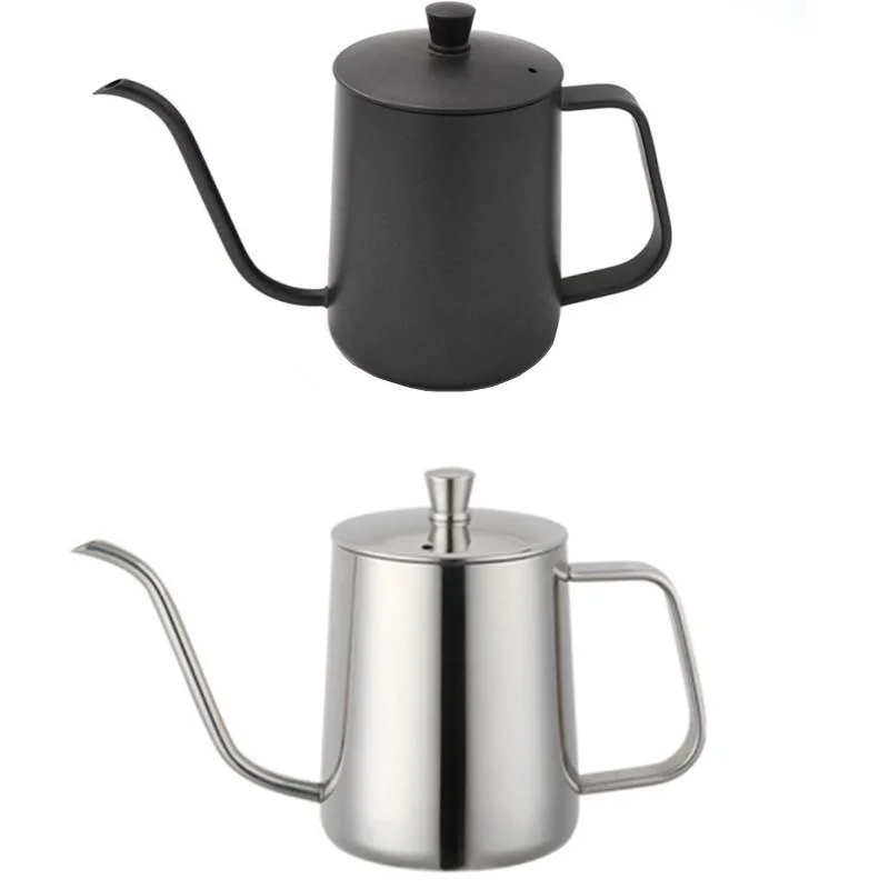 Hot Selling Multi-Functional and Easy-to-Clean Stainless Steel Silver Coffee Tea Tools Swan Neck Kettle