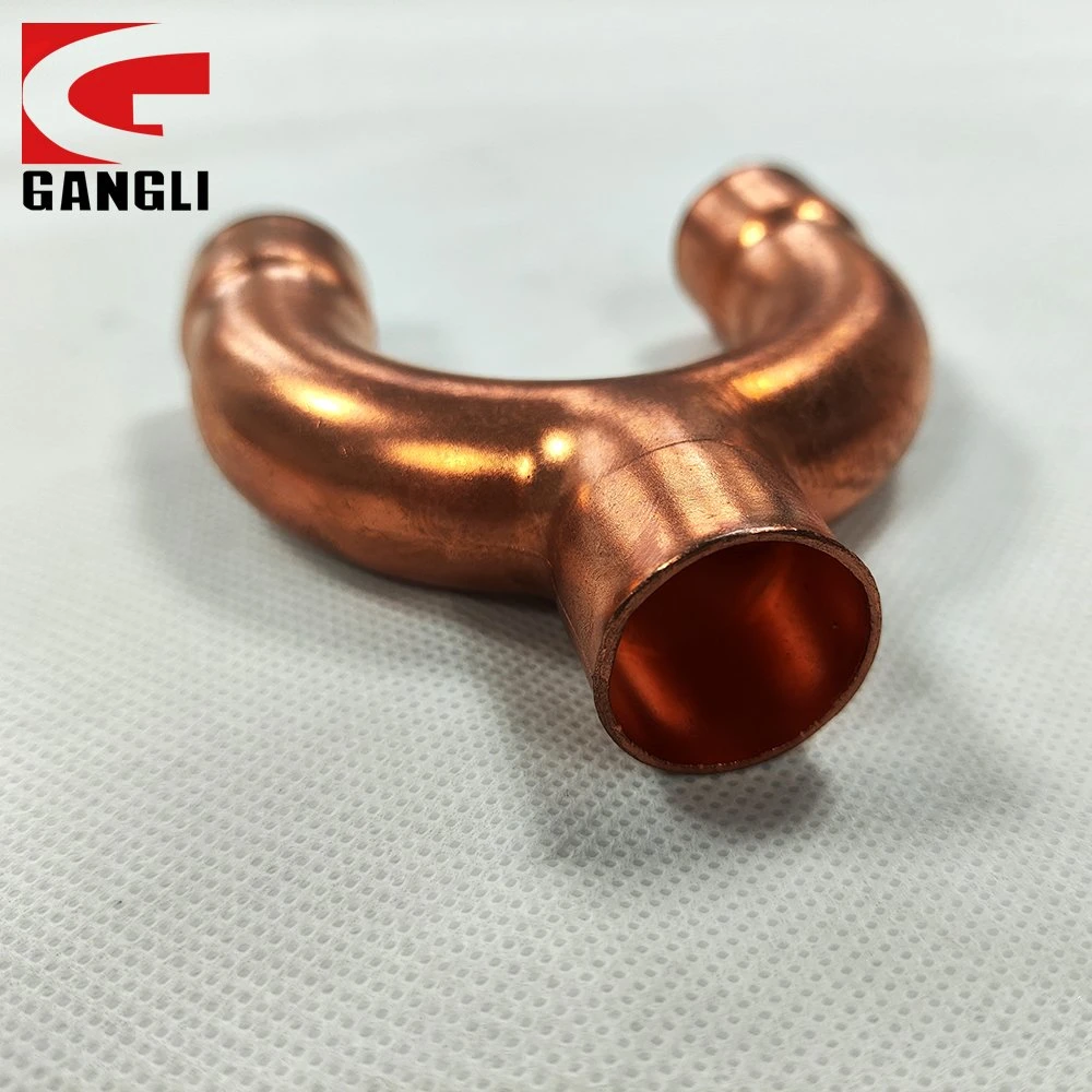 Import From China Air Conditioner Hydraulic Pipe Parts Copper Y-Shaped Tee Manufacture for Midea, Daikin, Gree, LG and So on