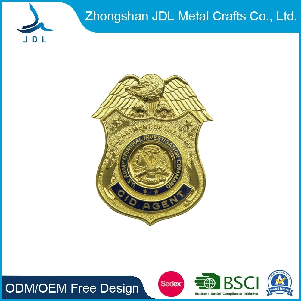 Fine Low Price Printed Rubber Ziinc Alloy Metal Custom Security Police Badges