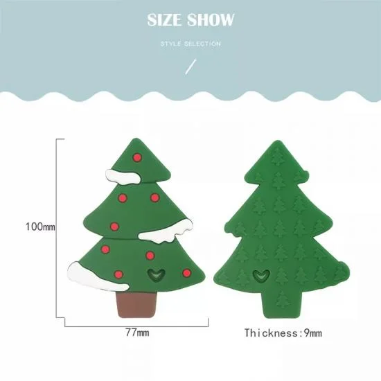 Brand New Christmas Tree Silicone Teether DIY Crafts Teething Toy