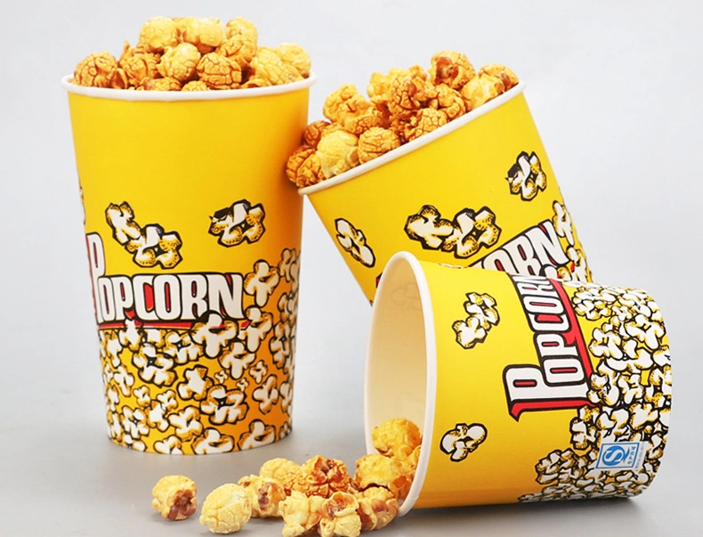 Disposable Paper Popcorn Cup for Cinema Amusement Park Eco-Friendly and Biodegradable