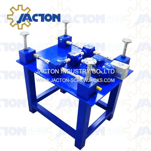 Multiple Screw Jacks Can Be Combined Into a Lifting System. Powered by a Geared Motor, The Jacks Are Connected in an H Configuration by Couplings, Bevel Gears.