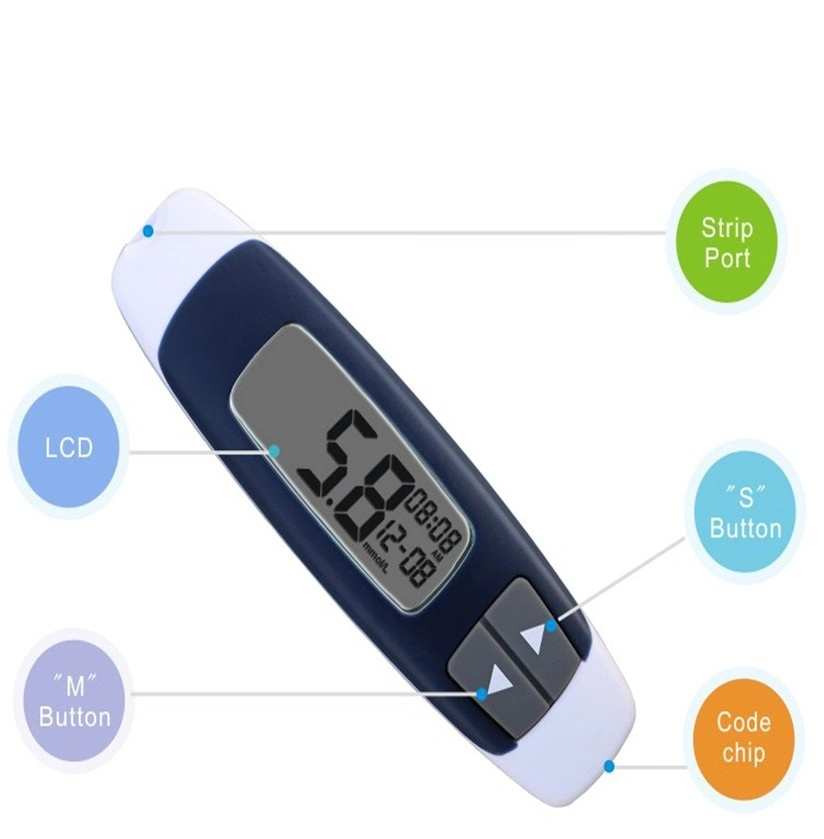 Medical glucómetro Digital Monitor Medidor de glucosa en sangre las tiras de prueba de la diabetes