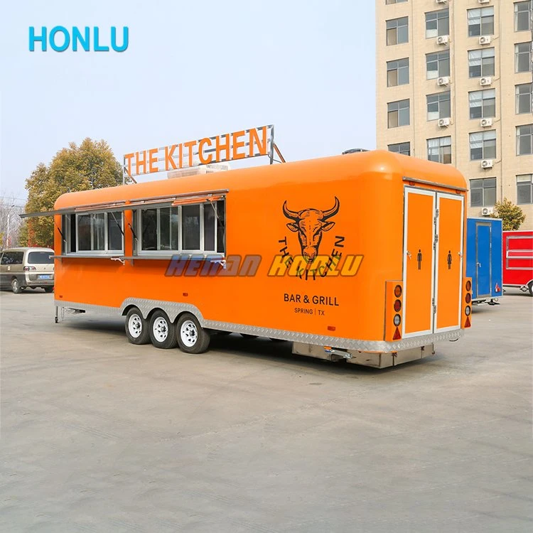 Honlu Concession Food Trailer Hot Sale Mobile Kiosk Food Truck with Full Kitchen Machine DOT CE Certification