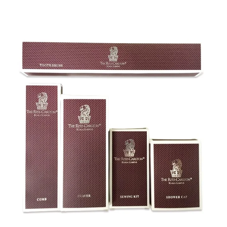 Logotipo personalizado de lujo desechable suministro de hotel Guest Airline Amenities Set