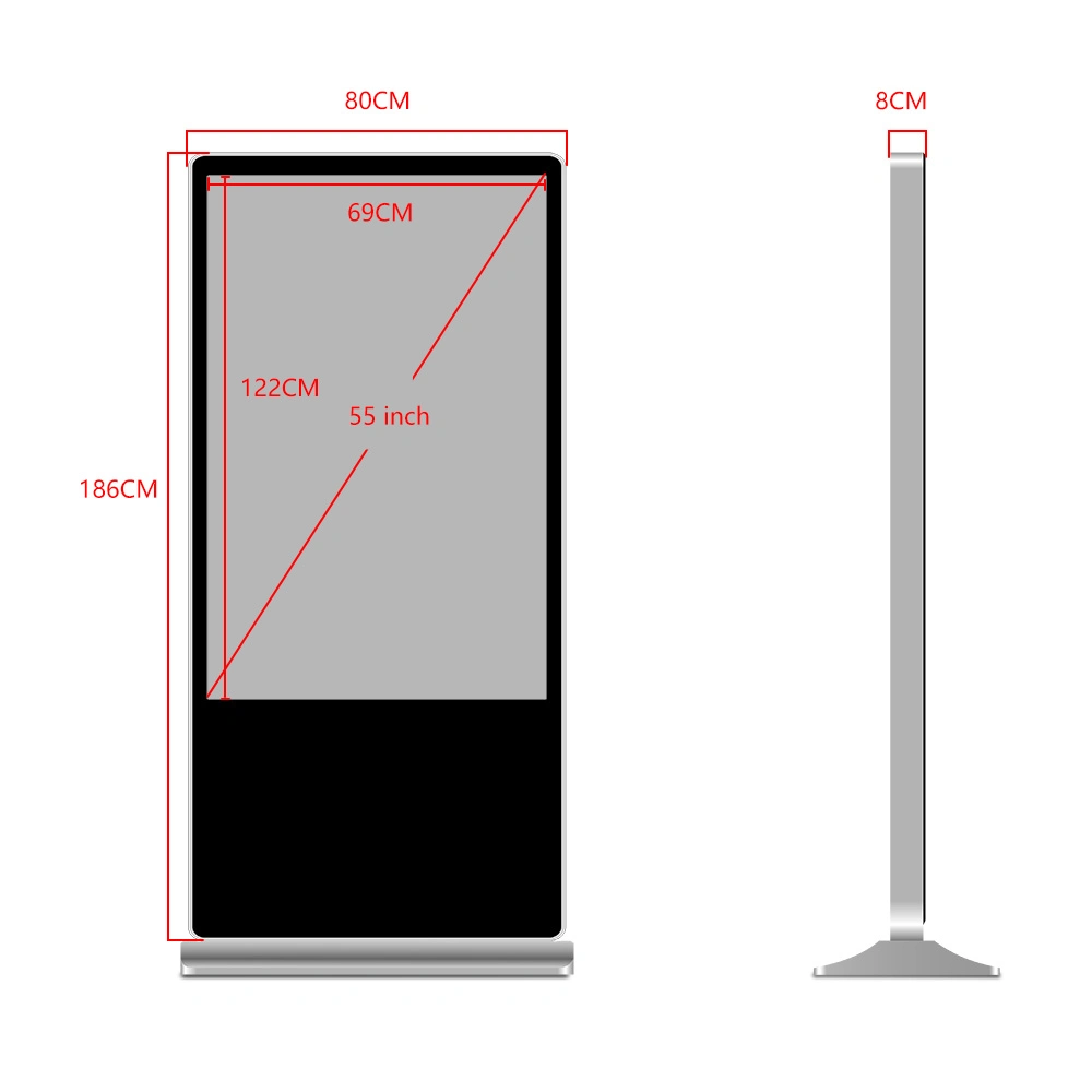 55 Zoll Indoor Digital Signage Touch Werbung Booth Android WiFi LCD Vertikal TV Indoor Werbebildschirm