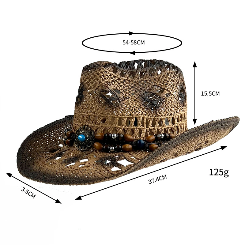 Wholesale/Supplier Retro Cowboy Cool Men Summer Paper Straw Cap Hat