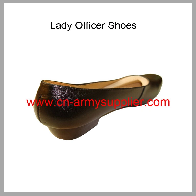 China Army Leather Military Police Lady Officer Shoes