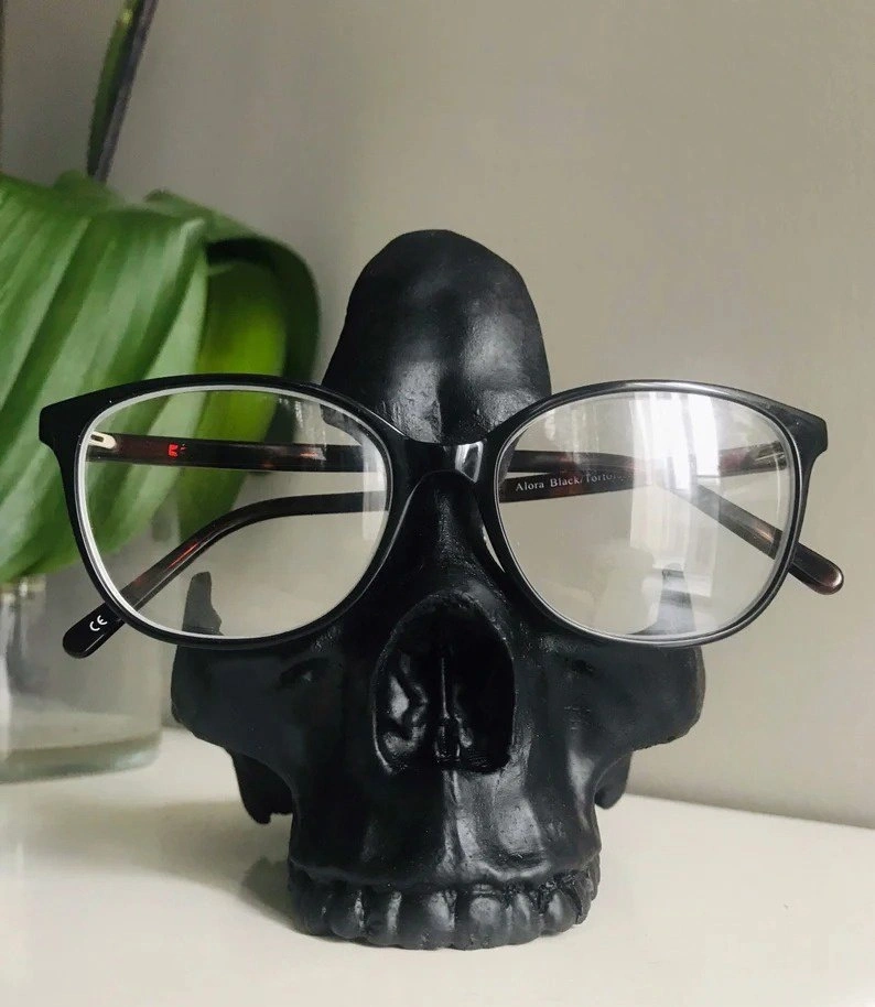 Skeleton Glasses Stand Statue Halloween Decoration