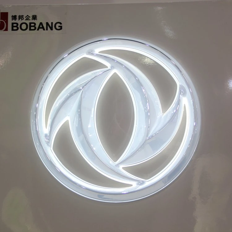 Ronda hecho personalizado de formación de vacío en 3D LED Logotipo coche Precio