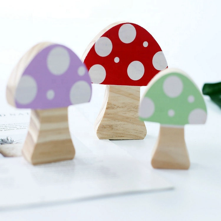 Handmade Photo Props Wooden Mushroom Craft Wood Toys for Kids