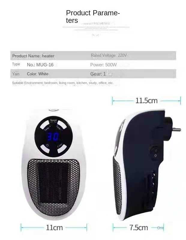 Wall Mounted Heater 350W Portable Electric Heater with Programmable Adjustable Thermostat, Overheat Protection, Accurate LED Display