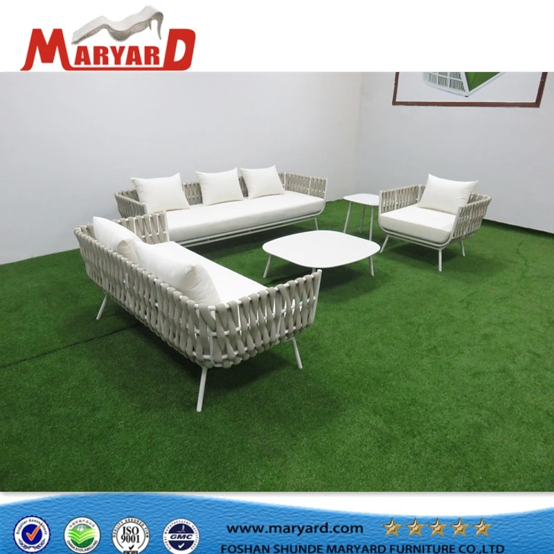 Patio muebles de ratán de moderno diseño tejido de la cuerda al aire libre jardín salón sofá