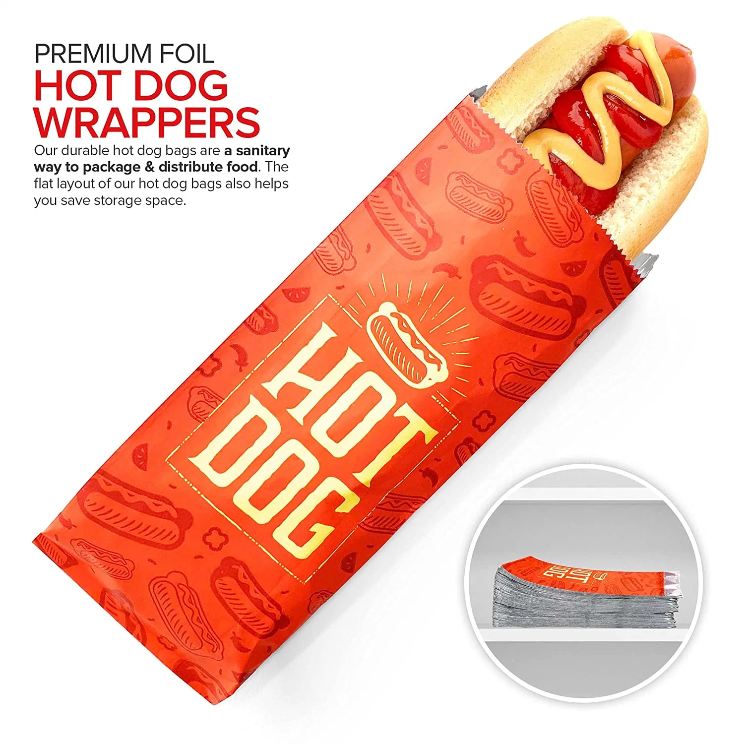 Popcorn Foil Bags Packaging Take Away Kebab Bag