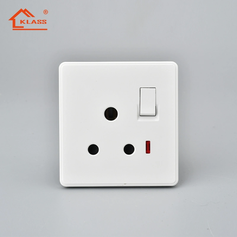 British Standard White Color 3 Core 220V 16A Electric Outlet Power Extension Sockets Outlet Wall Sockets Switch